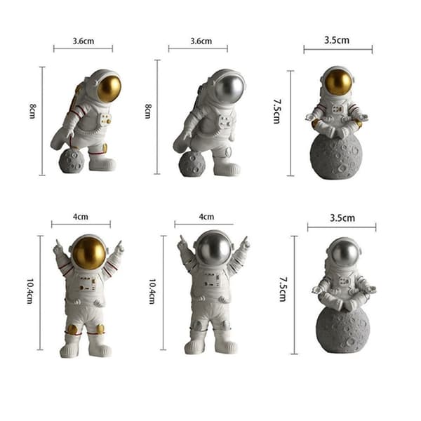 Astronautfigurer Rommann Måneskulptur Dekorativ E E E
