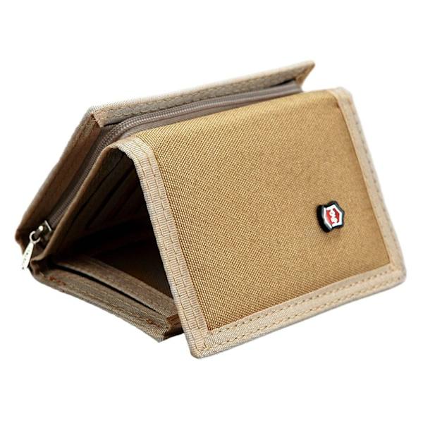 Canvas-lompakko Tri-Fold kolikkokukkaro KHAKI khaki