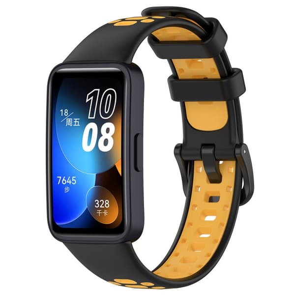 Silikone Urrem Armbånd SORT&GUL black&yellow