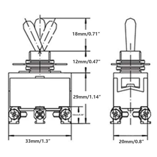 4 stk. Momentary vippebryter, kraftig bilbryter