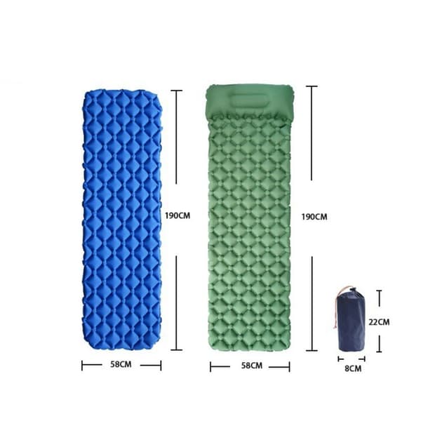 Oppustelig madraspude Soveposemåtte NAVY UDEN Navy Without Pillow-Without Pillow