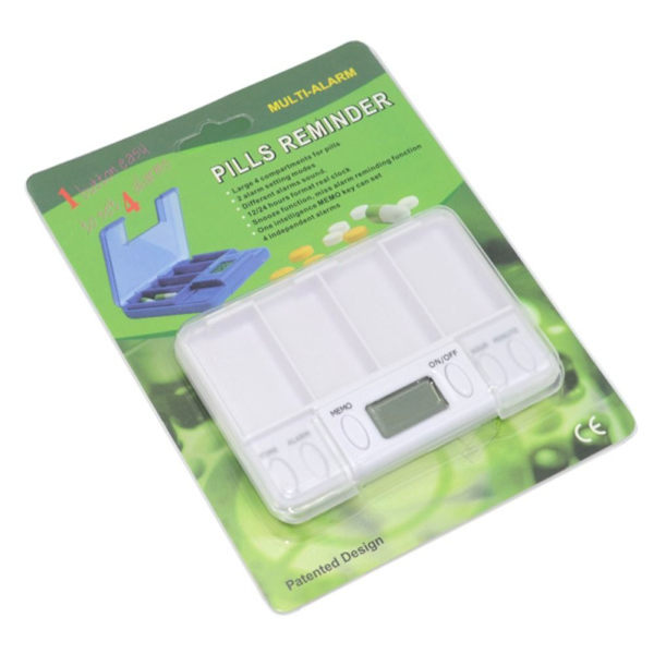 Pill Box 4 Grid VIT White