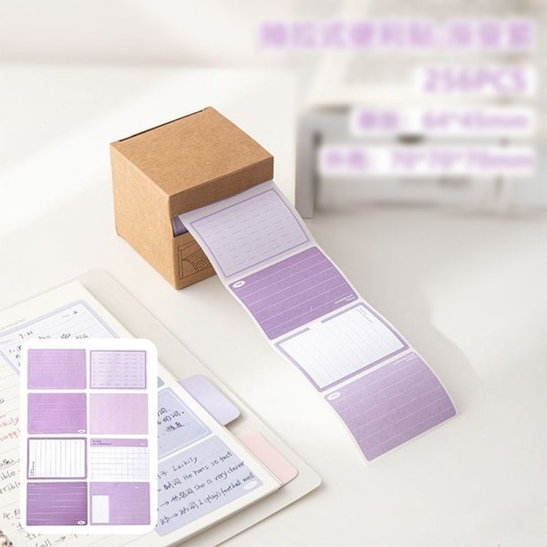 256 st/låda Memo Pad Study Sticky Note 02-GRADIENT LILA 02-Gradient Purple