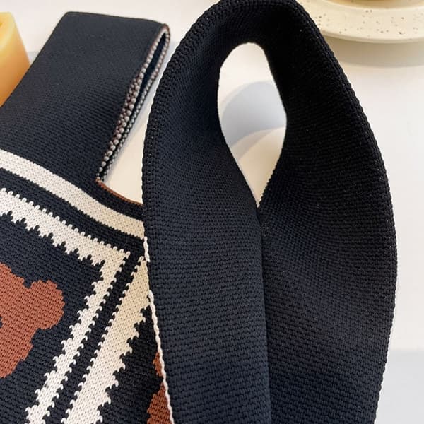 Stickad handväska tygväska 3 3 3