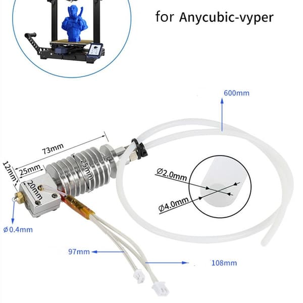 3D-skriver Hotend Utskiftbar metall FOR VYPER FOR VYPER for vyper