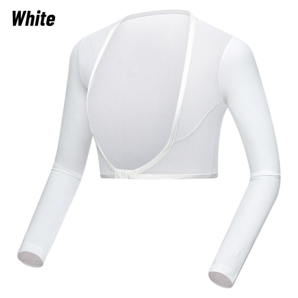 Damsjal Långärmad Rope Sleeve Glove Top VIT white