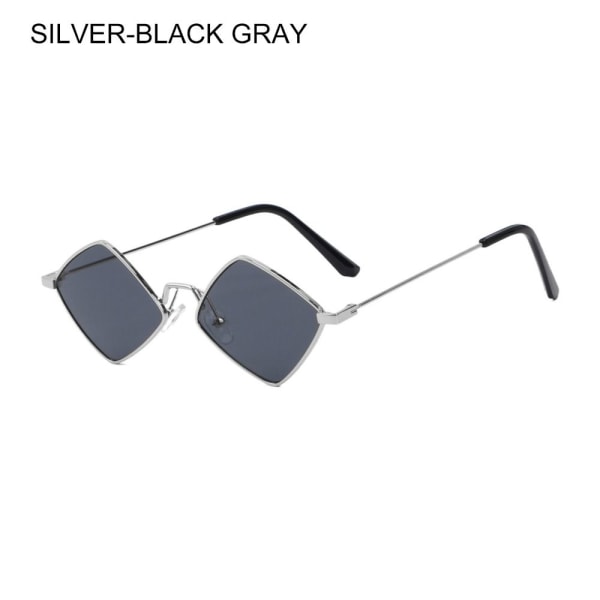 Damesolbriller Diamond Shape SØLV-SORT GRÅ SØLV-SORT Silver-Black Gray
