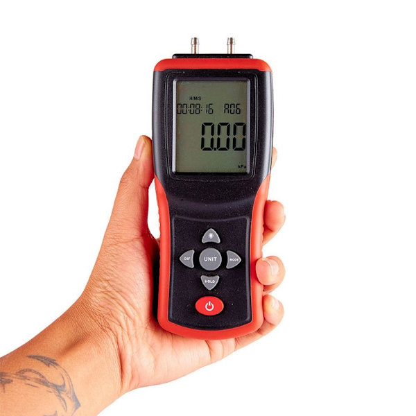 Professionel lufttryksmåler Digital Manometer HVAC Gas