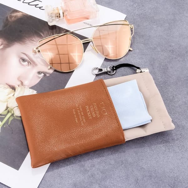 Brilletaske Opbevaringspose BRUN brown