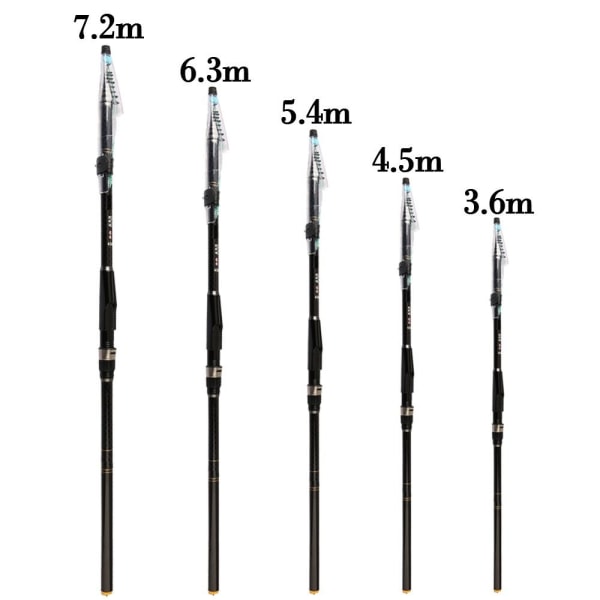 Teleskop fiskestang Spinnestang 5,4M 5,4M 5.4m