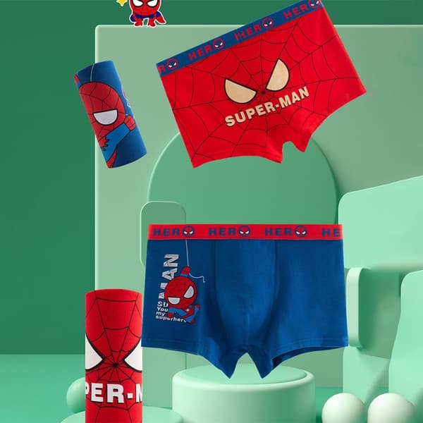 4 STK Spiderman barneunderbukser Marvel Anime underbukse M M