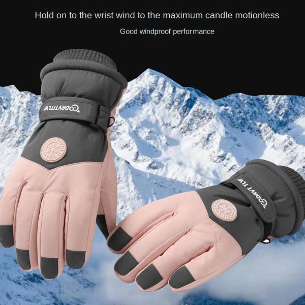 Dam plyschhandskar Snowboard Skidhandskar SVART black