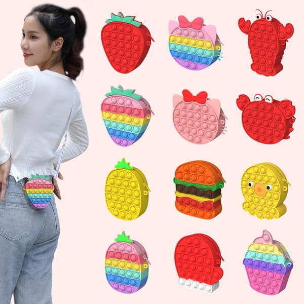 Axelväska Fidget Toy Rainbow Pineapple