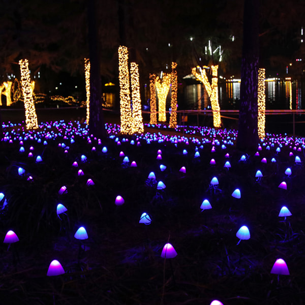 Solar Garden Lights Mushroom Fairy String Lights warm white