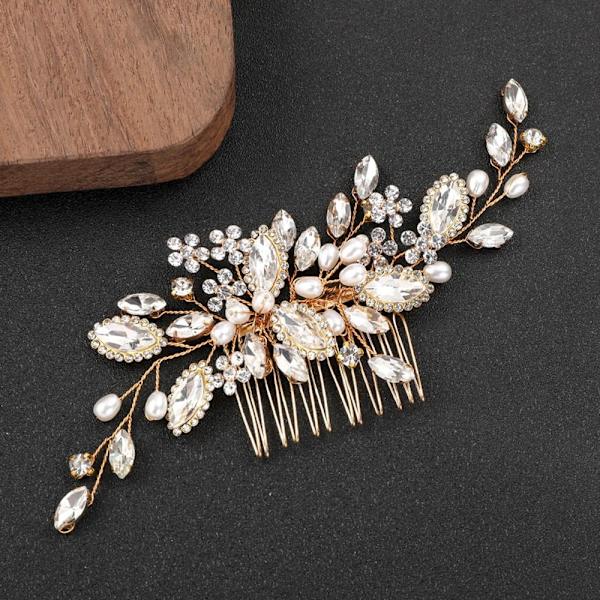 Morsiamen hiuskampa Crystal Hair Comb GOLD Gold