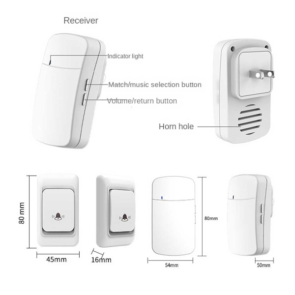 Velkommen Dørklokke Dørklokke HVID EU-STIK EU-STIK White EU Plug-EU Plug
