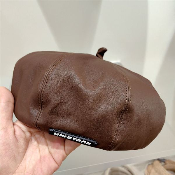 Retro Visir Hat Octagonal Beret KAFFE coffee