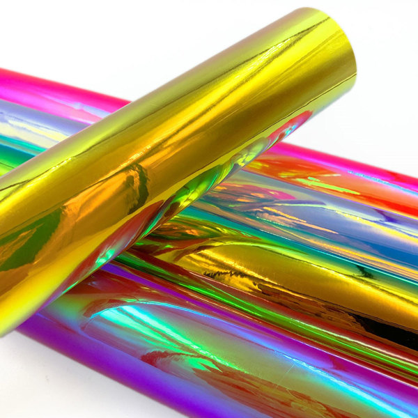 Självhäftande vinylrulle Holografisk opal färgbyte GULD gold 12x10inch