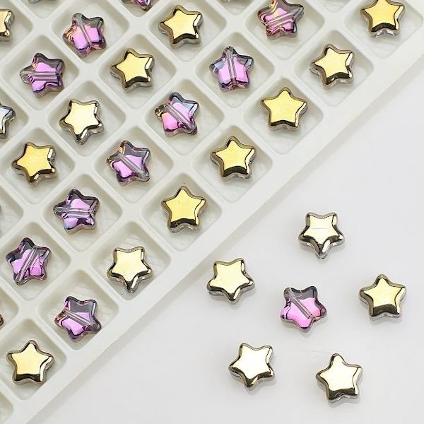 200st Spacer Beads Glaspärla Stjärnform