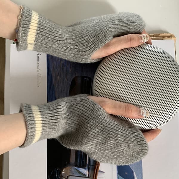 1 Par Half Finger Handskar Fingerless vantar GRÅ Gray