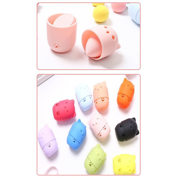 2 STK Powder Puff Holder Makeup Svampbeholder GRØNN green