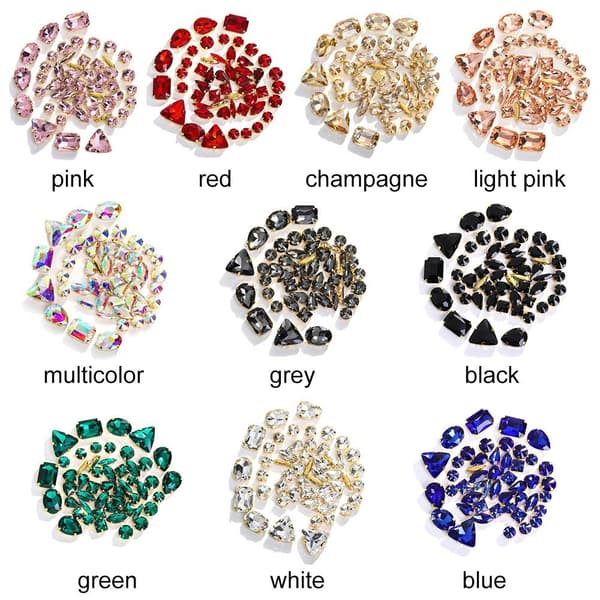 50st Rhinestone Väskor DIY Trim RÖD red