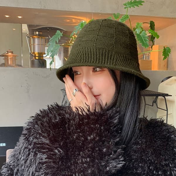 Strikket Bucket Hat Manchet Strik Beanie SORT black