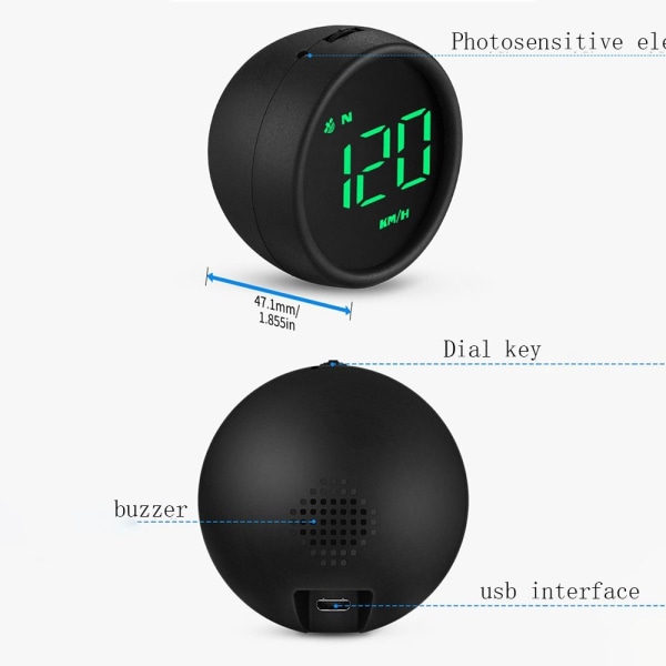 Head Up Display Digital Speedometer Digitale målere Black