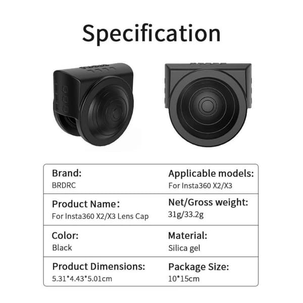 Cap Linsskydd Cover Black