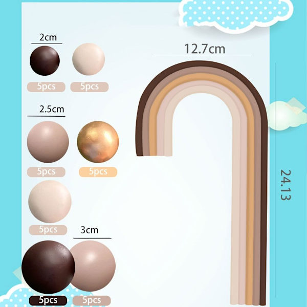 Kage Topper Bolde Regnbue Kage Toppers KAFFE Coffee