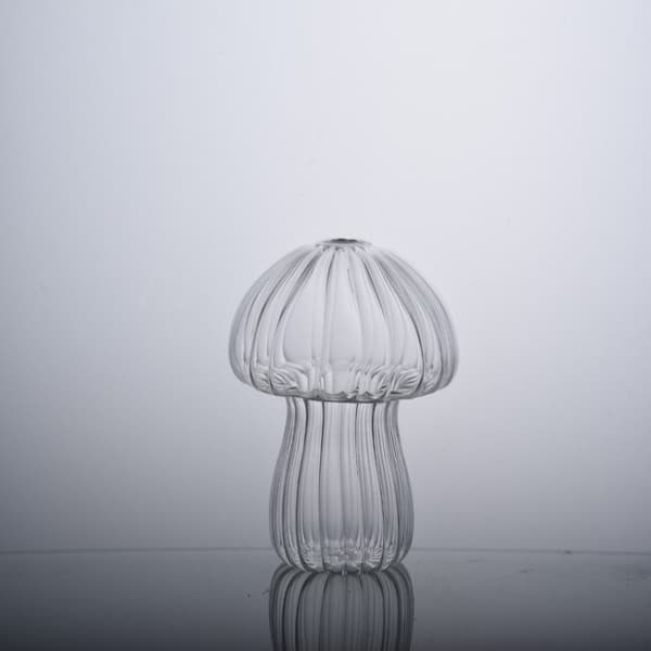 Svampformad blomstervas Transparent glasvas GUL Yellow