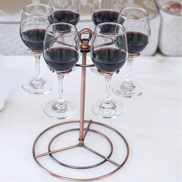 Vinglass Flight Server Stand Glass Display Tree Stemware Bronze Double Layers-Double Layers