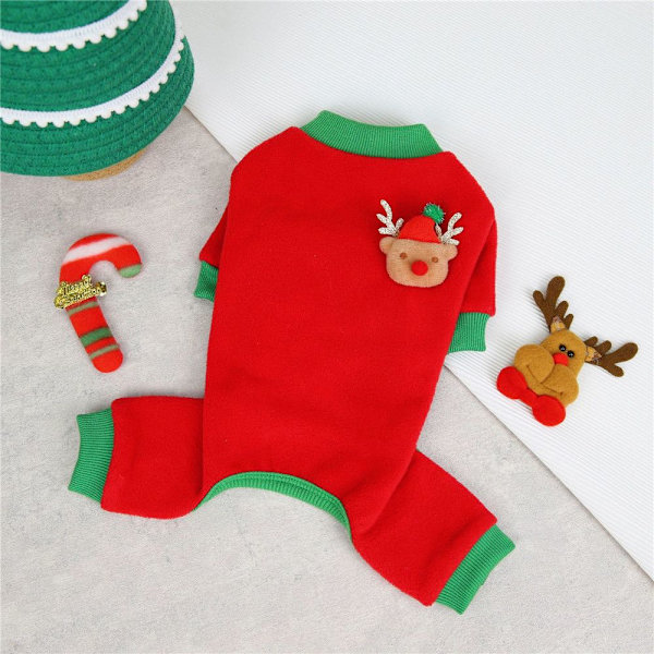 Jul Bomullsväst Höst Och Vinter Hundkläder RÖD 2XL Red 2XL