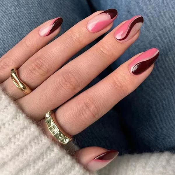 24stk False Nails Long Mandel W406 W406 W406