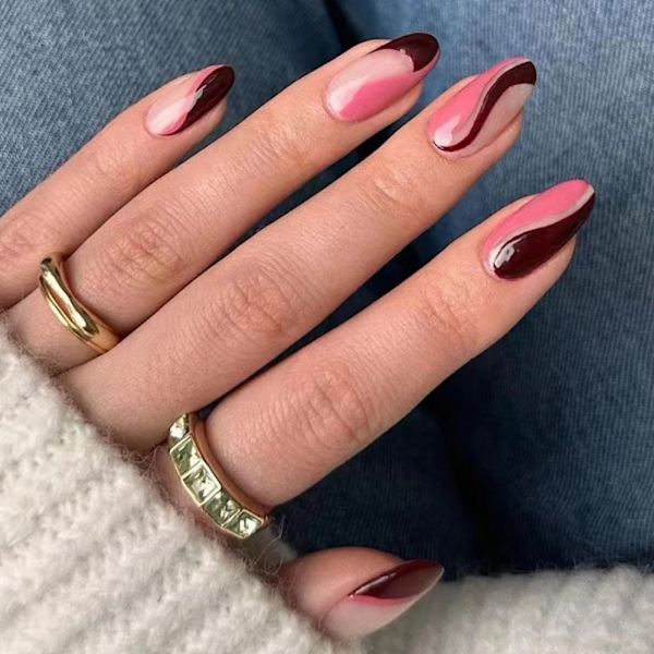 24stk False Nails Long Mandel W408 W408 W408