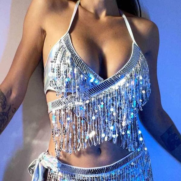 Belly Dance BH Performance Topp SILVER M Silver M