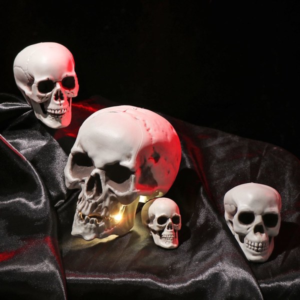 1 ST Skull Head Mänskligt skelett Halloween rekvisita 9X10X12.5CM 9x10x12.5cm
