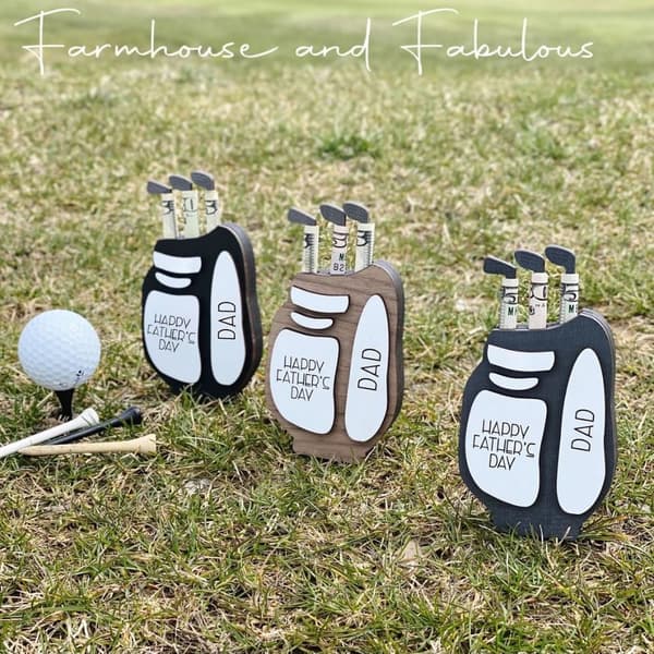 Golfbag Pengeholder Golfbag Pengepose GRÅ grey