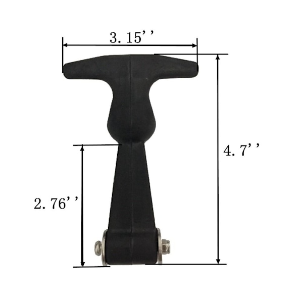 2st T-handtag Drag Spärrar Gummi Huv Hake Flexibelt T-handtag 2pcs