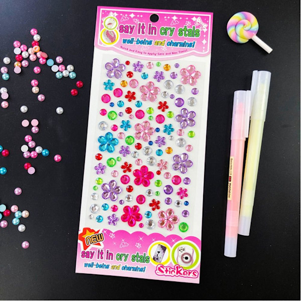 Krystalklistermærker Rhinestone-klistermærker 1 1 1