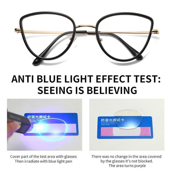 Anti-Blue Light Glasses Pyöreät silmälasit MUSTA Black