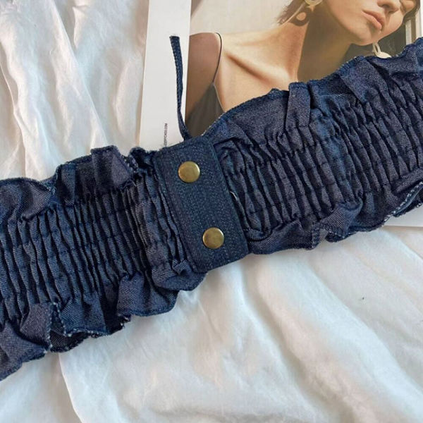 Brede bælter Elastisk taljebælte MØRKEBLÅT Dark blue