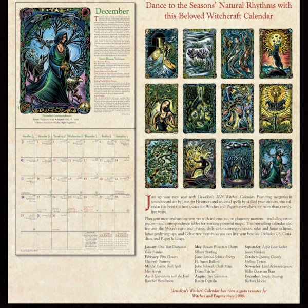 2024 Calendar Witches's Calendar Veggkalender