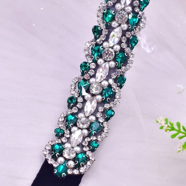Bröllopsklänning Bälte Bröllop Sash Bälte Rhinestones Golden Belt