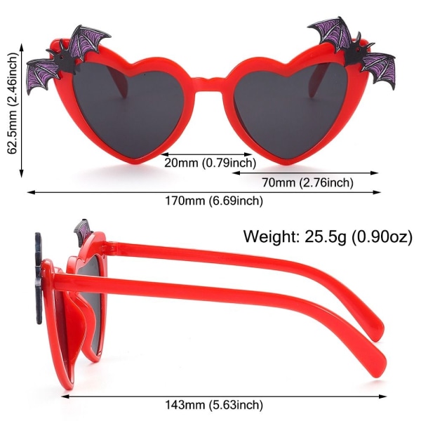 Sydämen muotoiset aurinkolasit Heart aurinkolasit PUNAINEN PUNAINEN Red