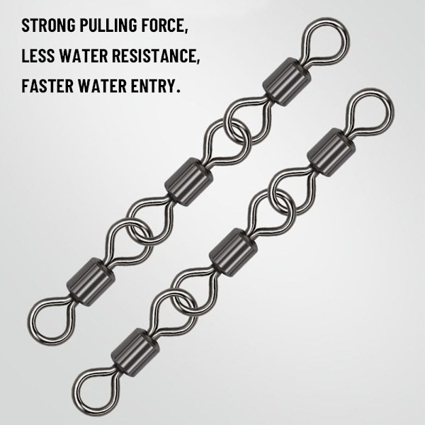 20 st Fishing Snap Connector med Pin Rolling Swivel 3 3 3