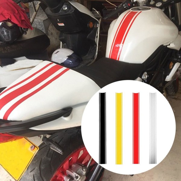 Motorcykel reflekterende klistermærker Pin-stripe Decals SØLV silver