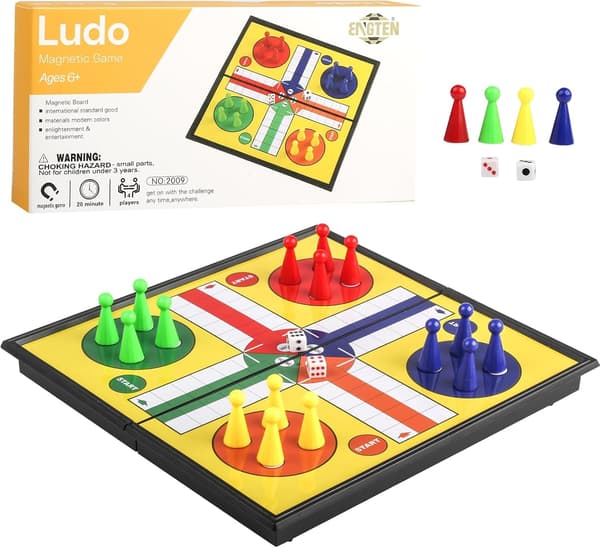 Magnetiskt hopfällbart Ludo-spel för sällskap