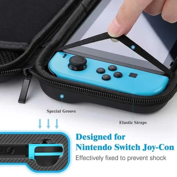 Hårt Fodral för Nintendo Switch/Switch OLED Kompatibelt Svart