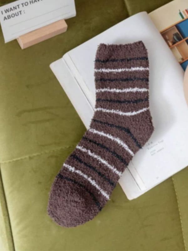 5 par korallfleece-strumpor för män. Tjocka varma strumpor för höst och vinter.